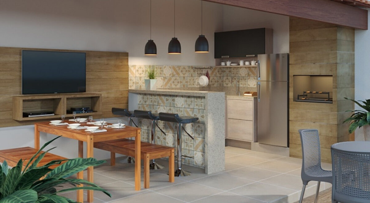 Área Gourmet com Churrasqueira simples