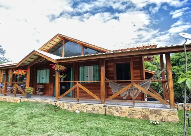 Casa de madeira sustentável