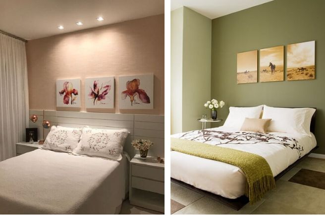 Quarto de casal Quadros e fotografias na parede