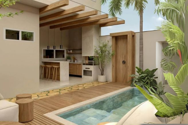 espaço gourmet com Piscina