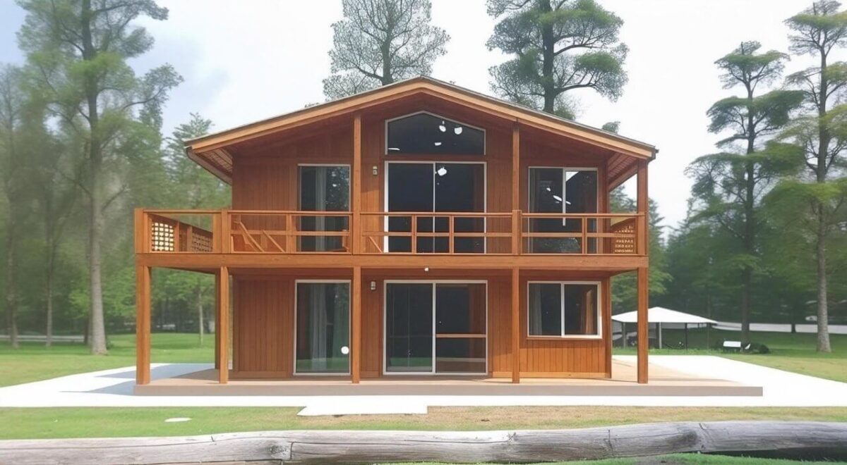 sobrados de Madeira de 2 Andares Simples