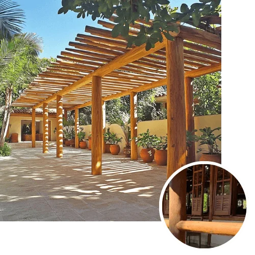pergolado de madeira eucalipto tratado