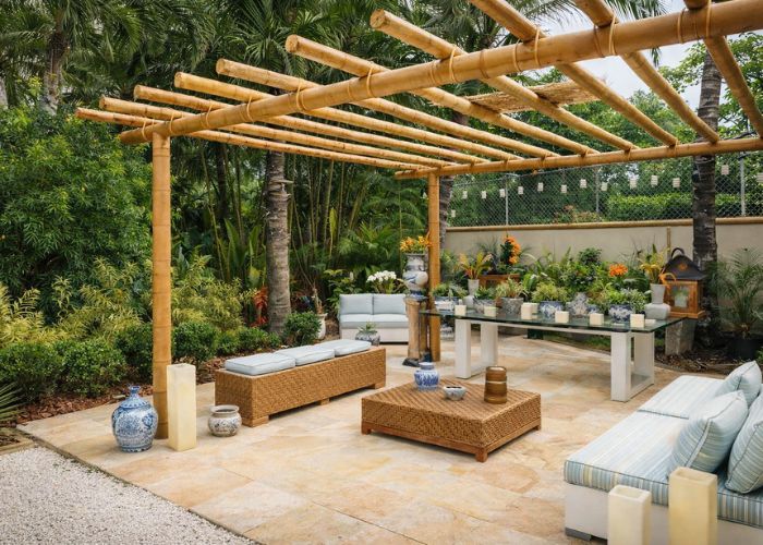 Como fazer pergolado de bambu