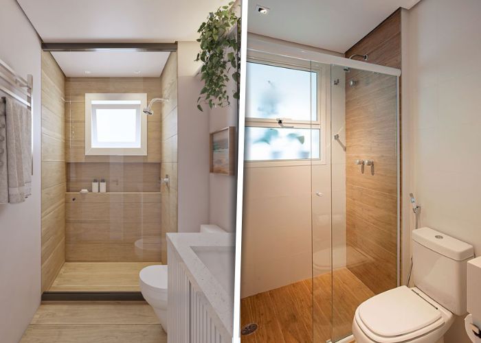 Fotos de banheiro amadeirado com branco que mostram combinações sofisticadas e aconchegantes