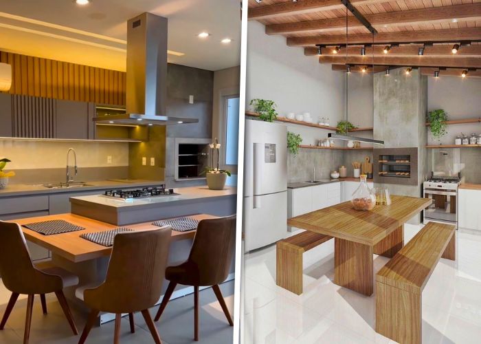Fotos de cozinhas com churrasqueira integrada que mostram soluções práticas e bonitas