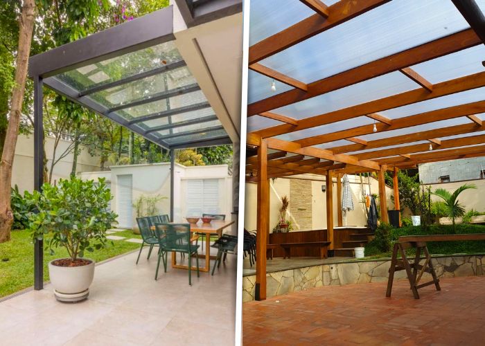 Ideias de cobertura para pergolado transparente que valorizam o ambiente externo
