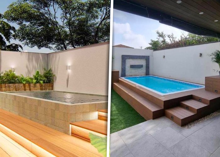 Ideias de piscina com deck elevado que mostram soluções bonitas e bem planejadas