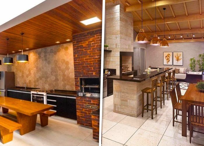 Modelos de cozinha com churrasqueira integrada que combinam design e funcionalidade