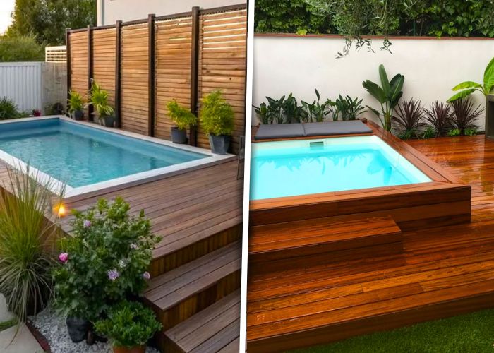 Piscina com deck elevado ideal para criar um espaço moderno, confortável e funcional