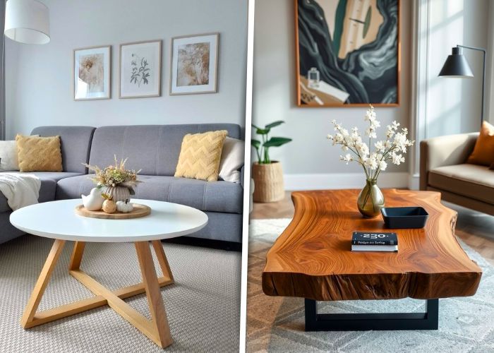 Sala decorada com mesinha de centro que combina funcionalidade e beleza