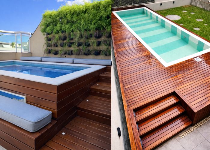 piscina com deck elevado