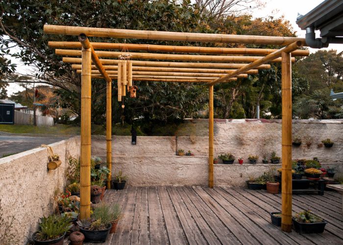 pergolados de bambu estilo rústico