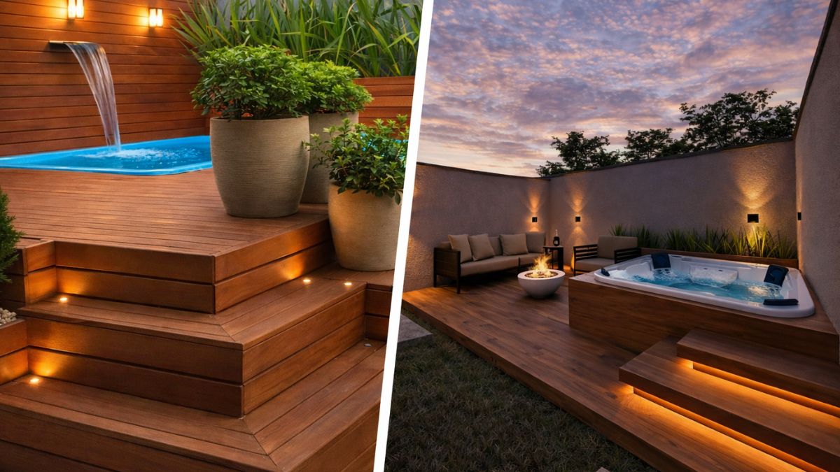 piscina com deck elevado