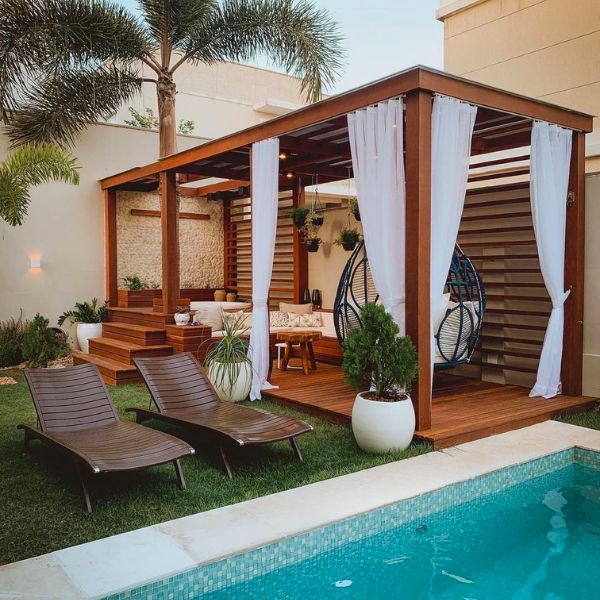Pergolado de Madeira para Piscina