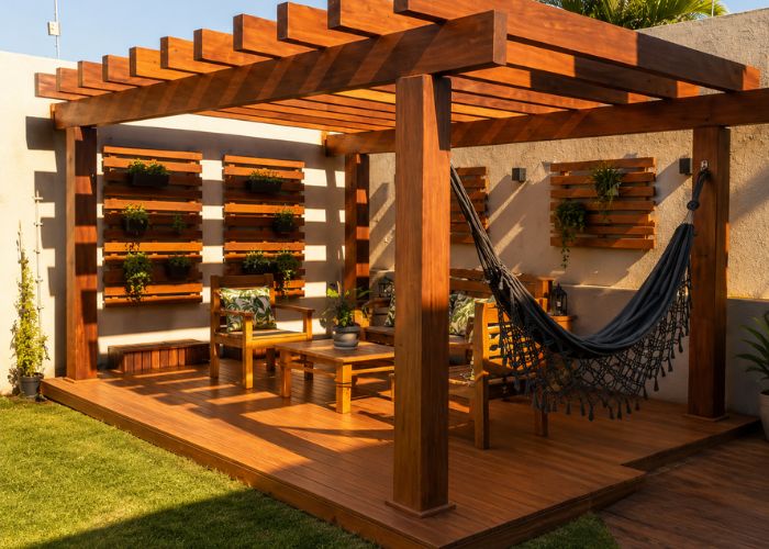 deck com pergolado