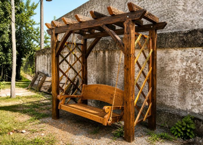 jardim com pergolado