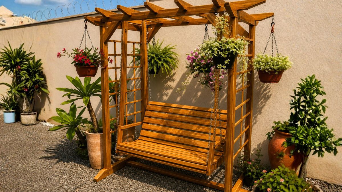 Pergolado com Flores pendentes