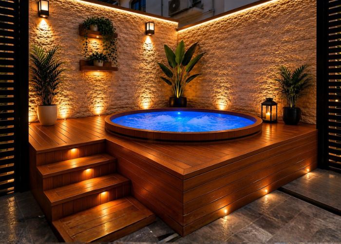 deck ao redor da jacuzzi