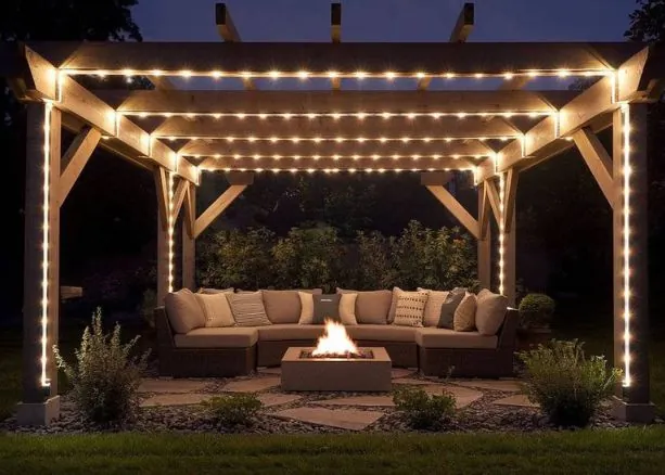 Iluminação de pergolado com LED
