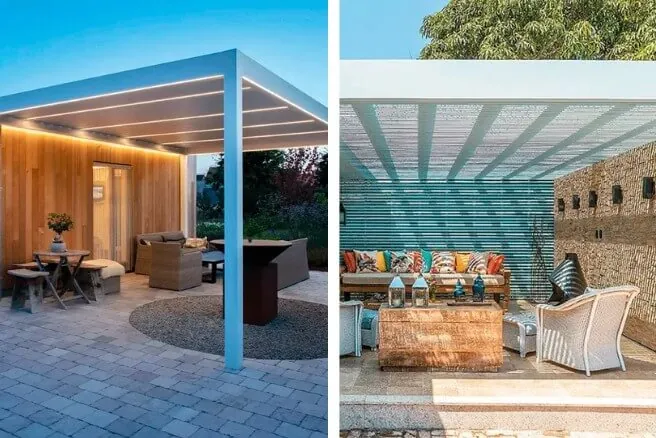 Iluminação de pergolado de concreto