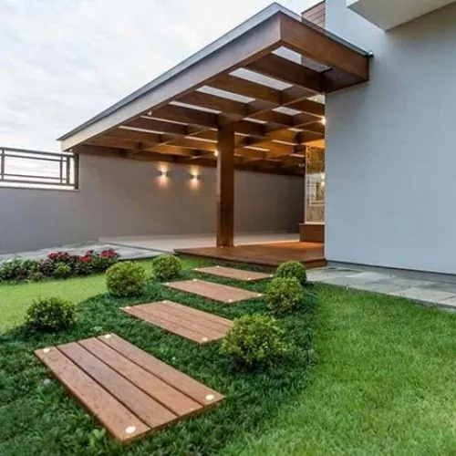 Iluminação pergolado de garagem