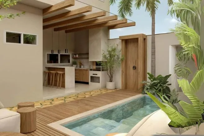 espaço gourmet com Piscina