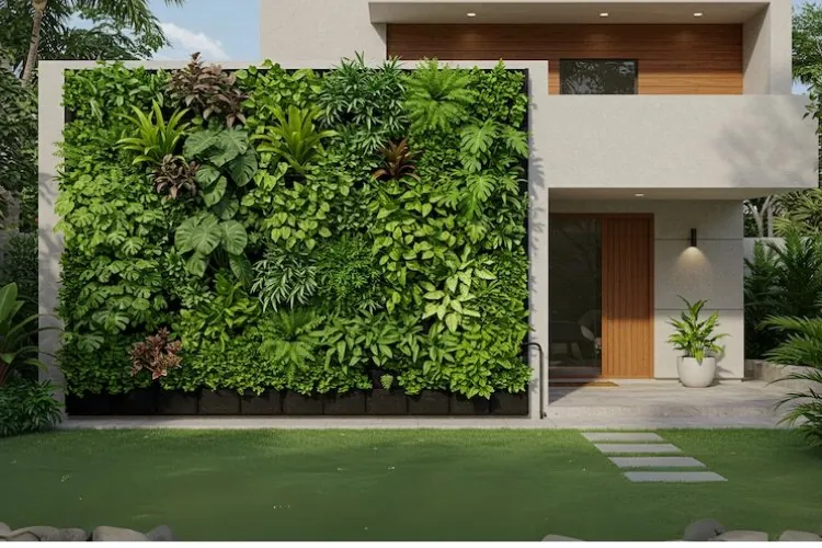 Modelo de muro com jardim vertical