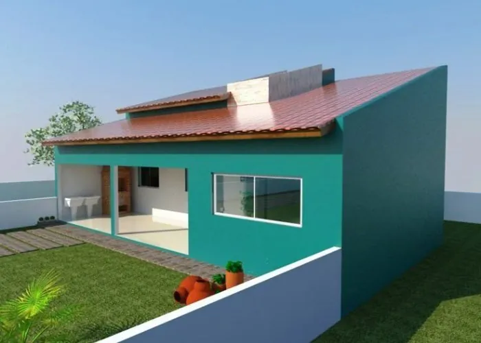 Projeto de casa no fundo do terreno