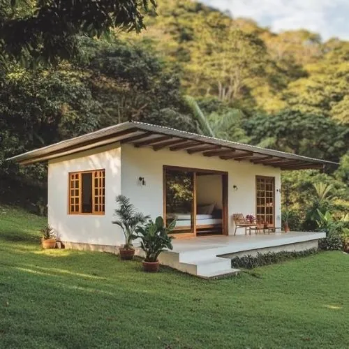 casa meia-água rústica moderna