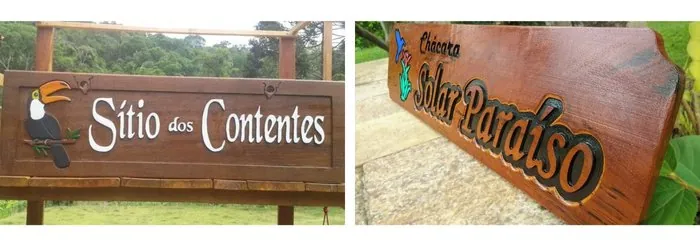 ideias de placas de Chácara